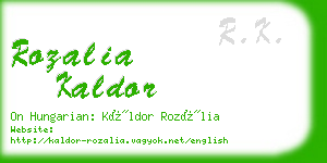 rozalia kaldor business card